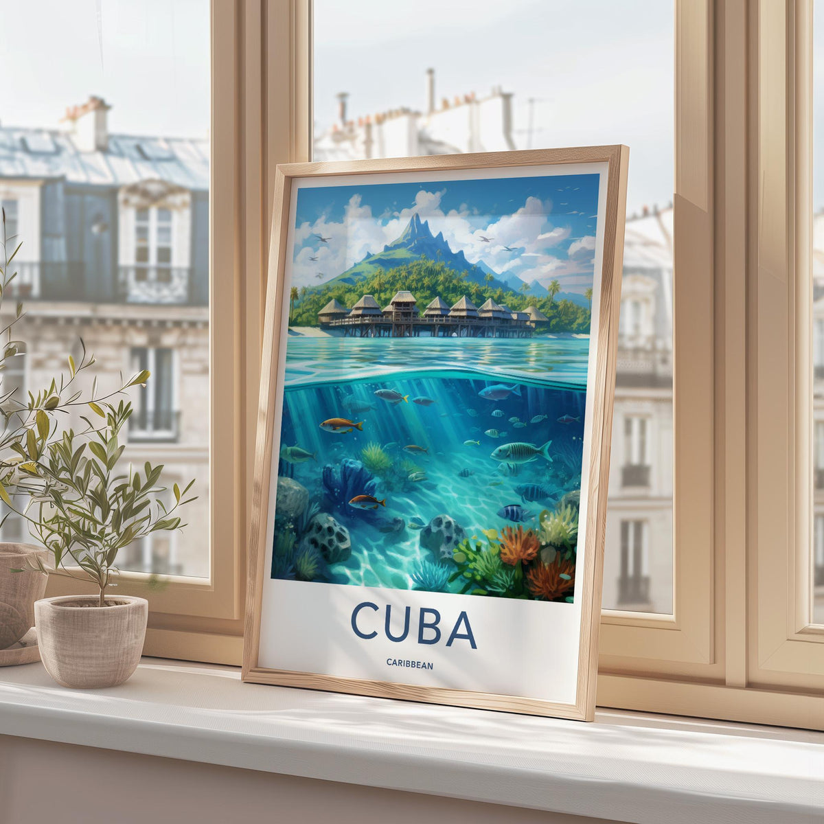 Cuba Wall Art - Vibrant Caribbean Travel Poster