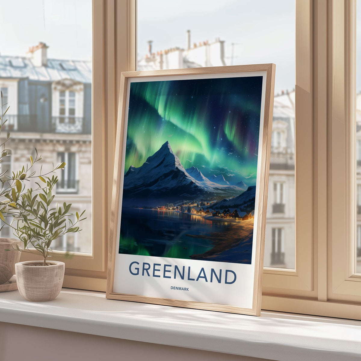 Greenland Aurora Poster - Northern Lights Art