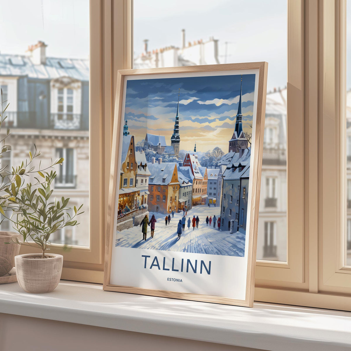 Tallinn Wall Art - Snowy Cityscape Art