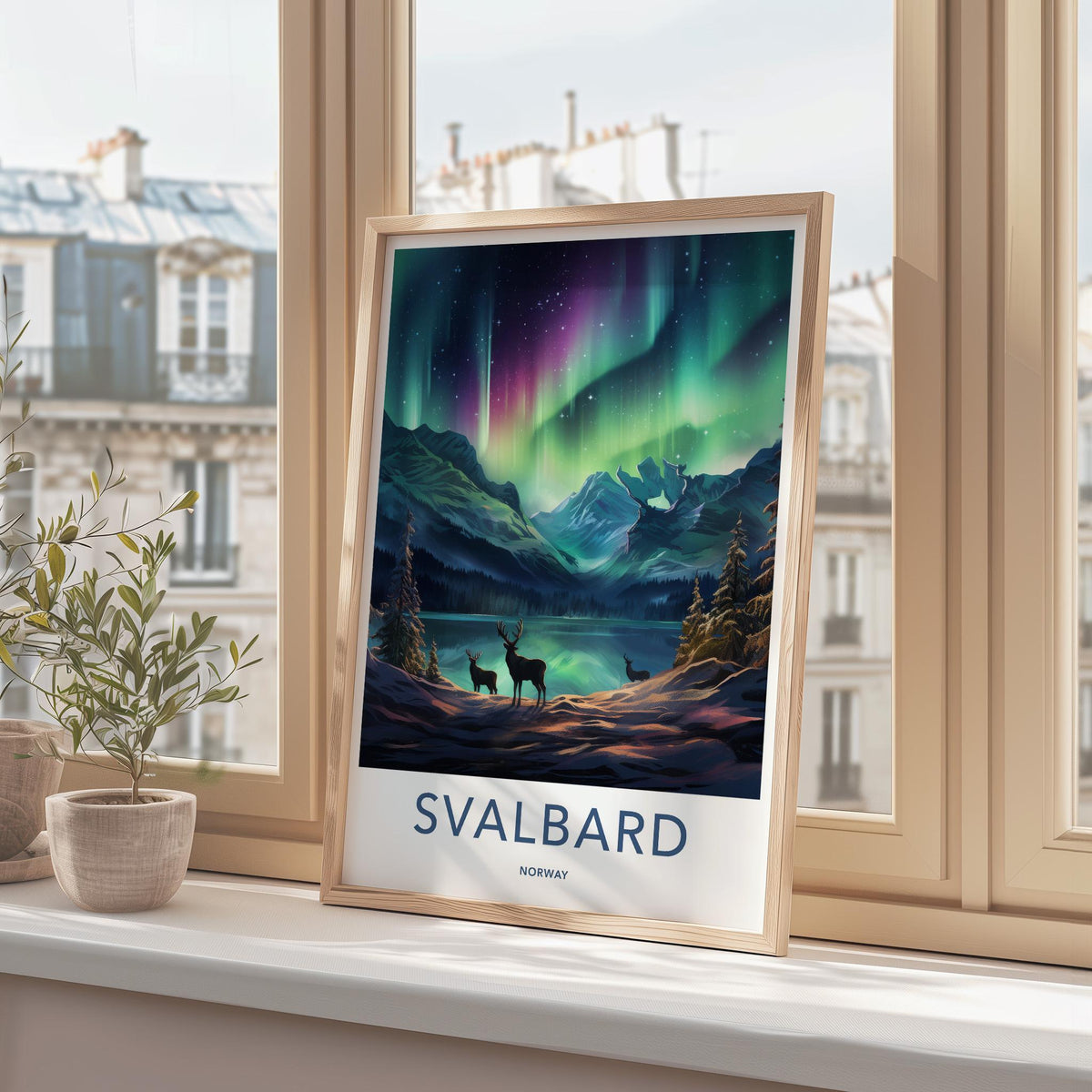 Svalbard Poster - Norway Wall Art Featuring Northern Lights