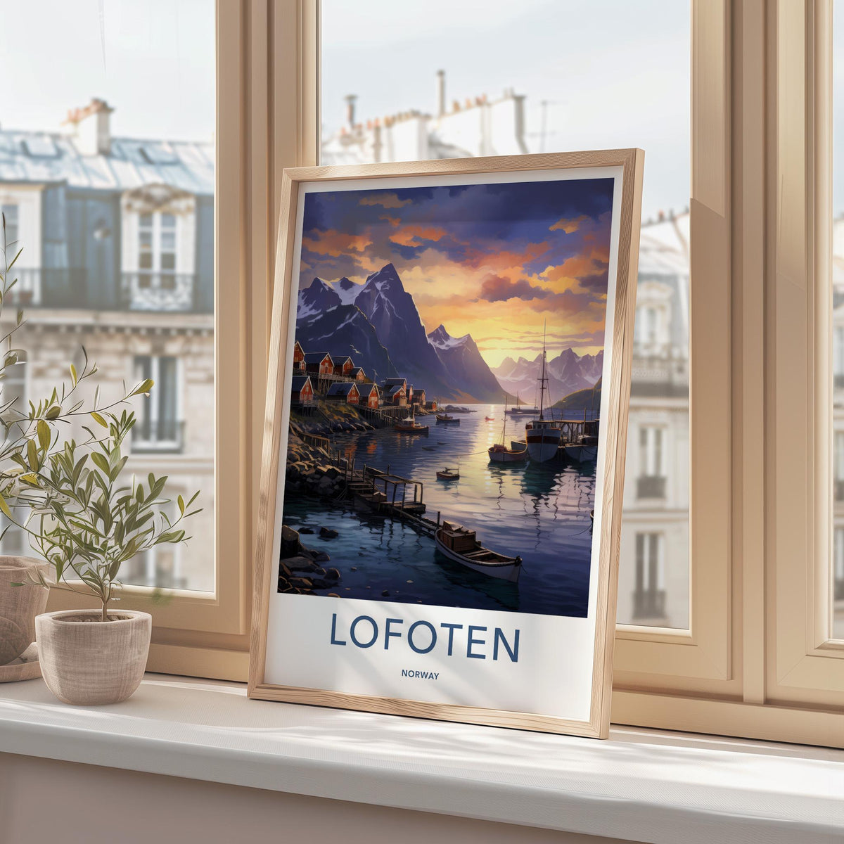 Lofoten Wall Art - Norway Coastal Poster Print With Mountain Landscape
