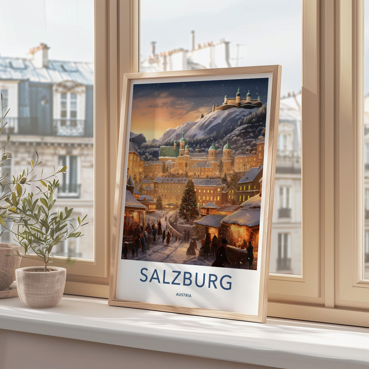 Salzburg Austria Poster - Scenic Winter Landscape Print