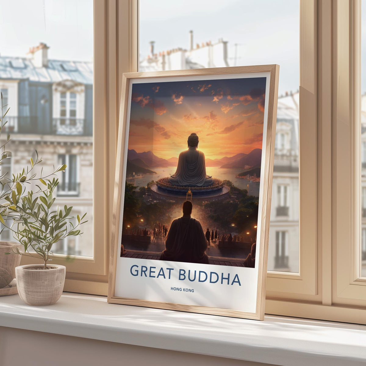 Tian Tan Poster - Hong Kong Wall Art Featuring Great Buddha Artwork