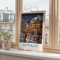 Chicago Wall Art - Winter Scene Art With Victorian Architecture