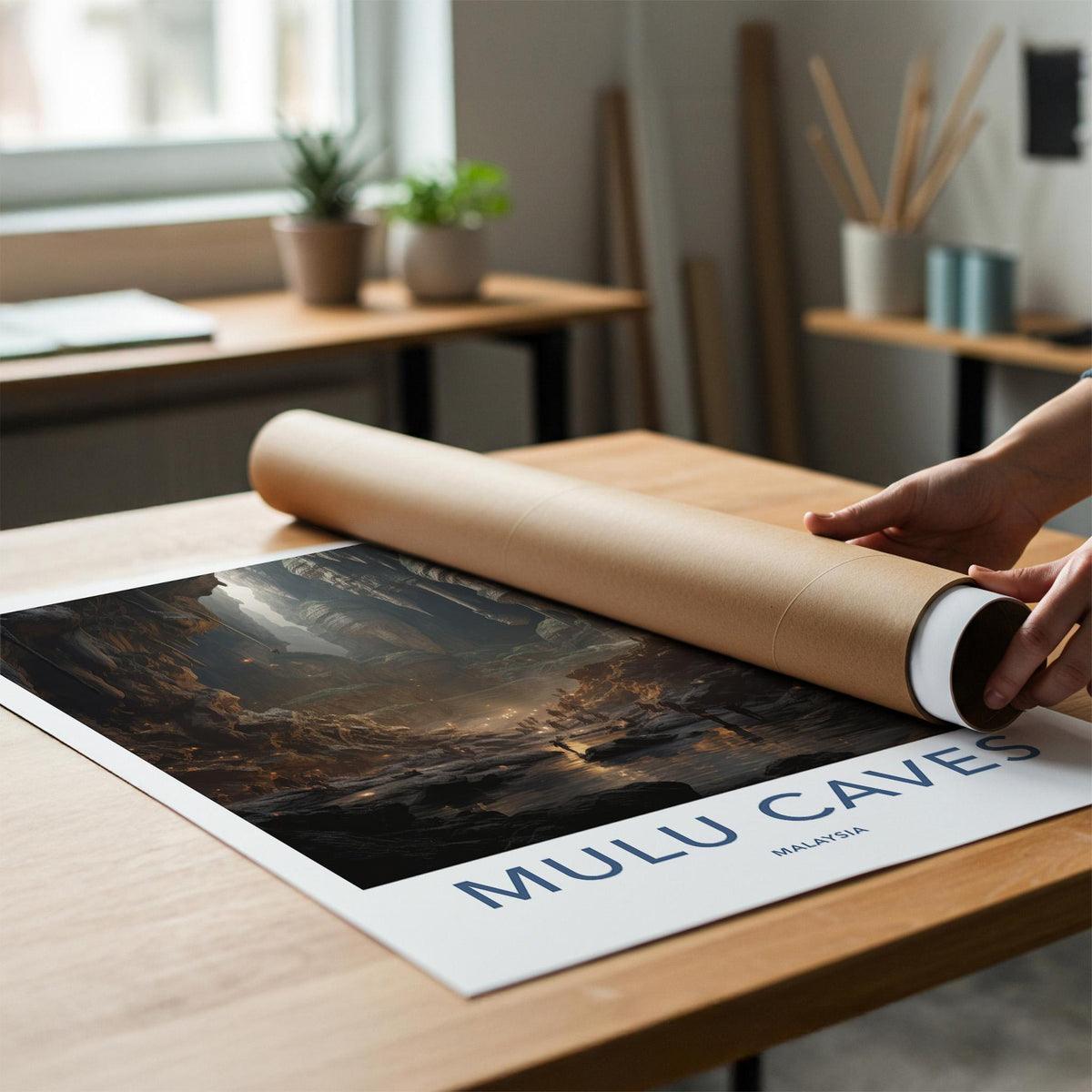 Mulu Caves Poster - Malaysia Wall Art Featuring Natural Cave