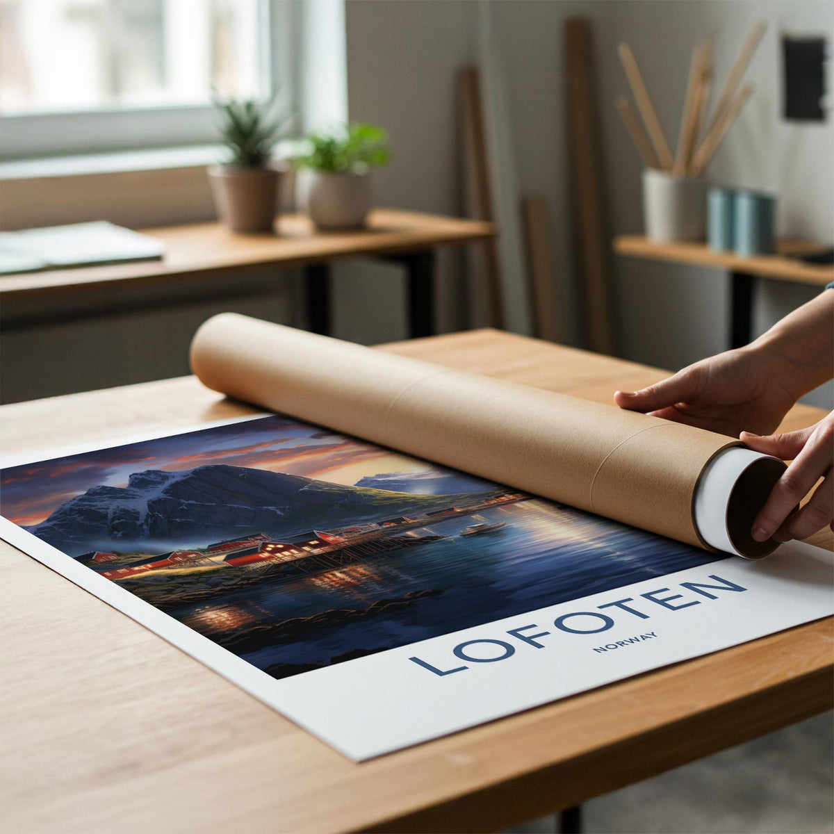 Norway Wall Art - Sognefjord Poster with Lofoten Fjords Scenic