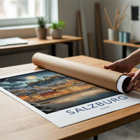 Salzburg Poster - Alpine Landscape Art Featuring Mozart Birthplace