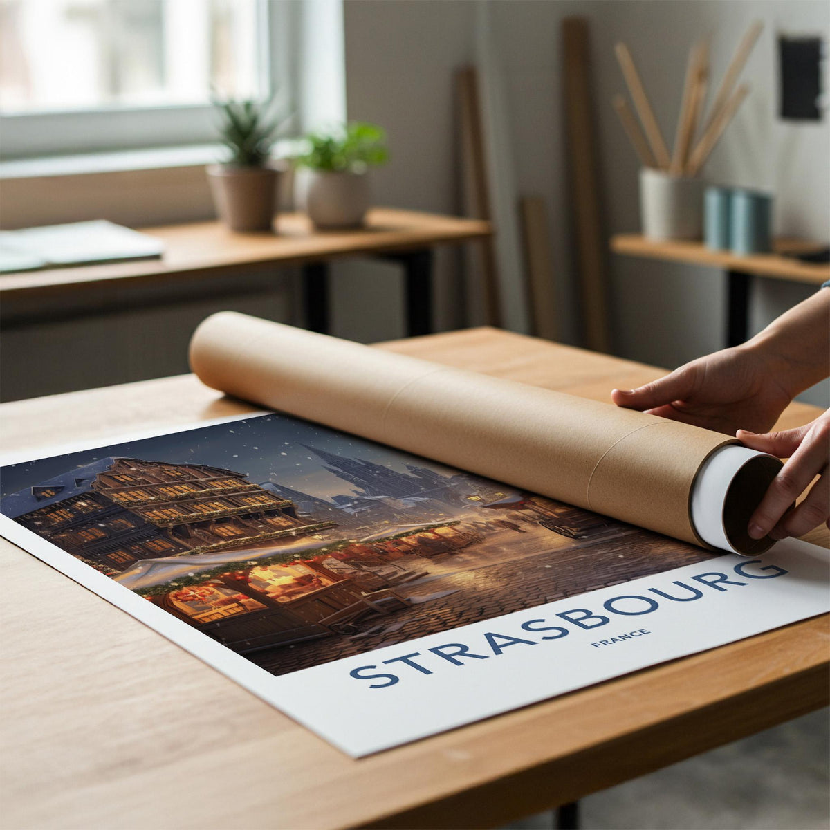 Strasbourg Wall Art - Historic City Poster With Gothic Architecture
