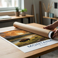Montana Poster - Bison Wall Art