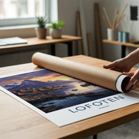 Lofoten Wall Art - Norway Coastal Poster Print With Mountain Landscape