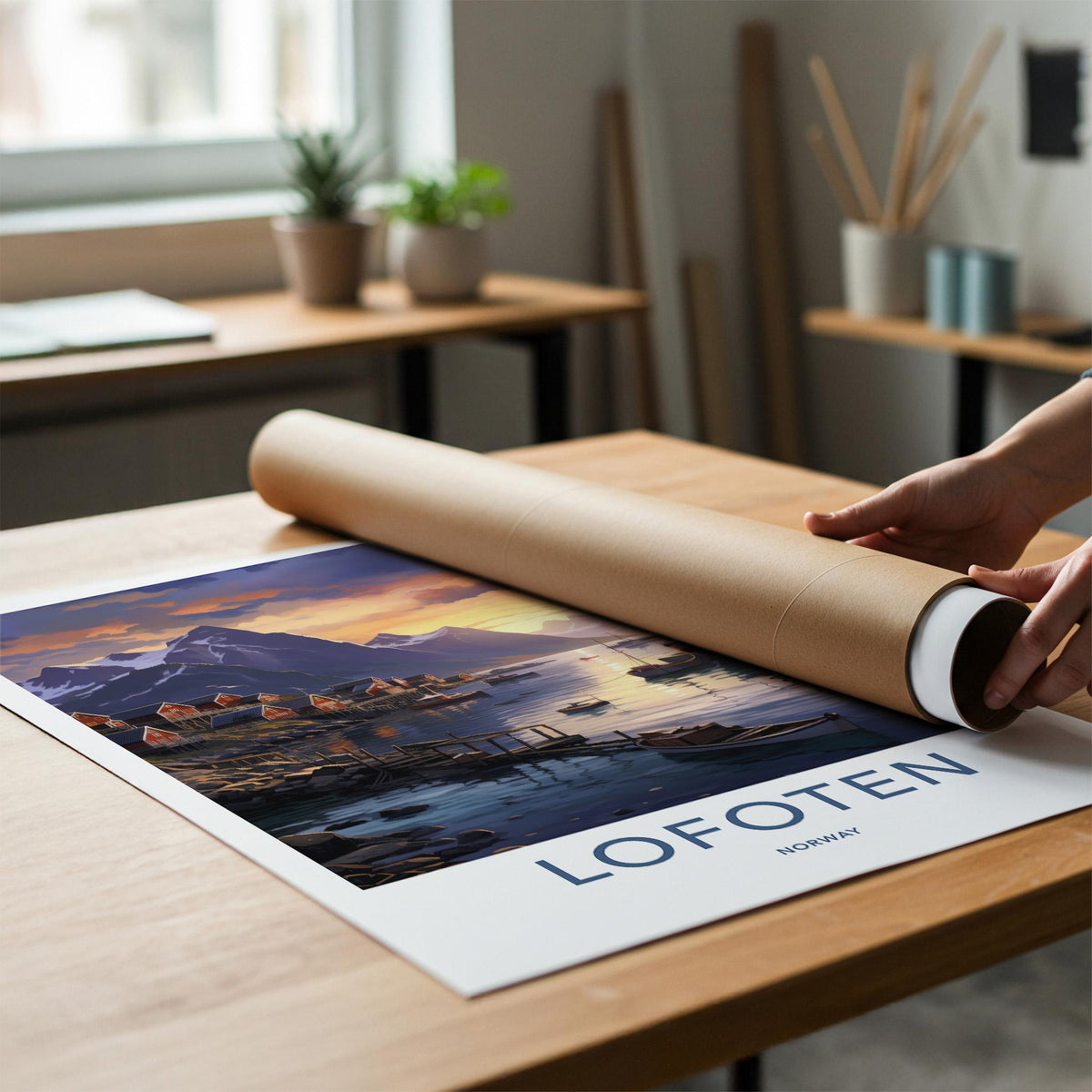 Lofoten Wall Art - Norway Coastal Poster Print With Mountain Landscape