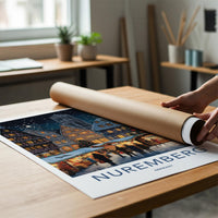 Nuremberg Poster - Festive Holiday Christmas Market Art With Timber