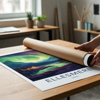 Ellesmere Canada Poster - Arctic Landscape Print With Northern Lights