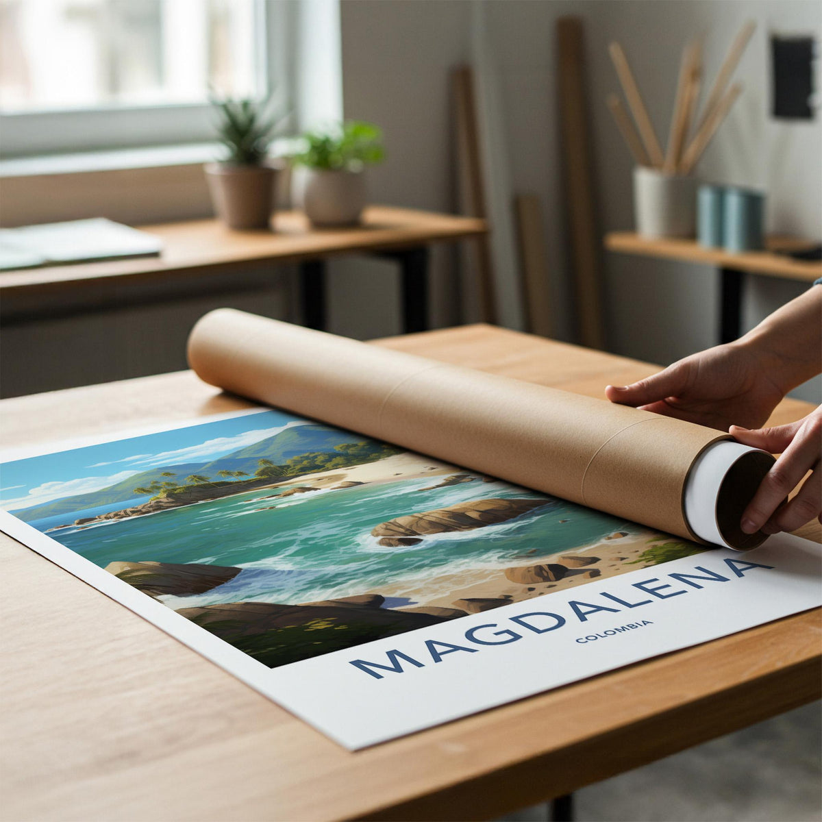Magdalena Colombia Poster - Scenic Mountain Art & Vibrant Beach
