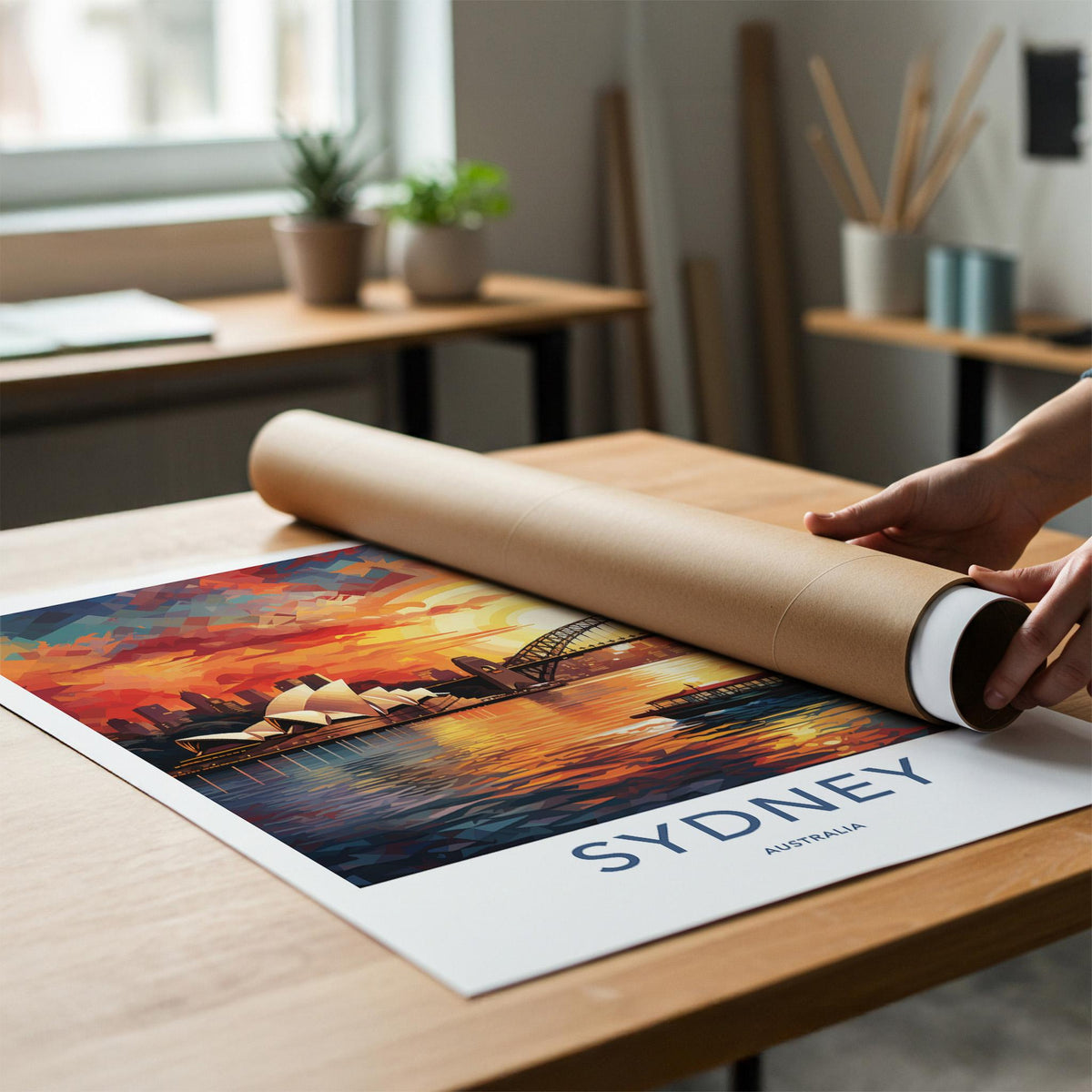 Sydney Sunset Poster - Vibrant Australia Wall Art Featuring Harbor