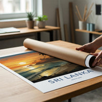 Sri Lanka Poster - Tropical Wall Decor With Sunset Beach Scene Print