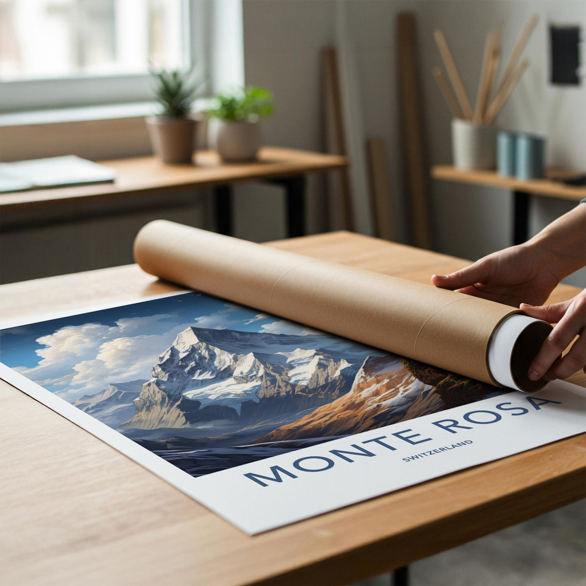 Monte Rosa Poster - Majestic Alpine Mountain Wall Decor With Scenic