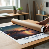 Sri Lanka Poster - Tropical Sunset Print With Palm Tree Wall Decor