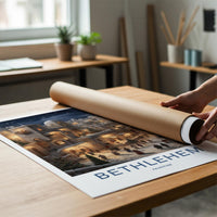 Bethlehem Wall Art - Historic City Poster with Ancient Architecture