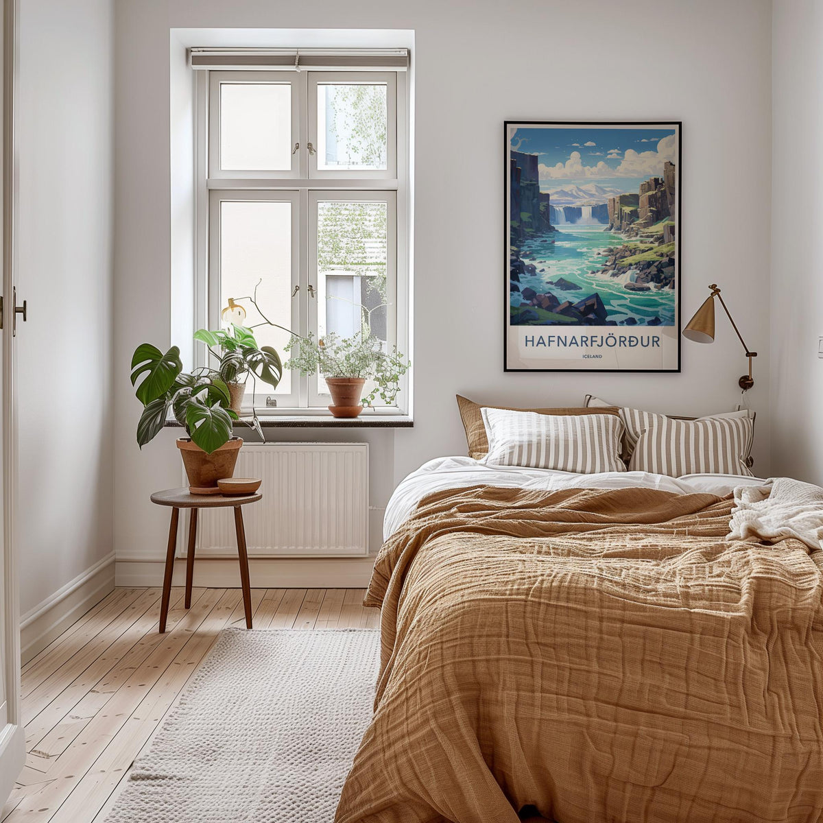 Hafnarfjörður Poster - Iceland Wall Art With Serene Mountain
