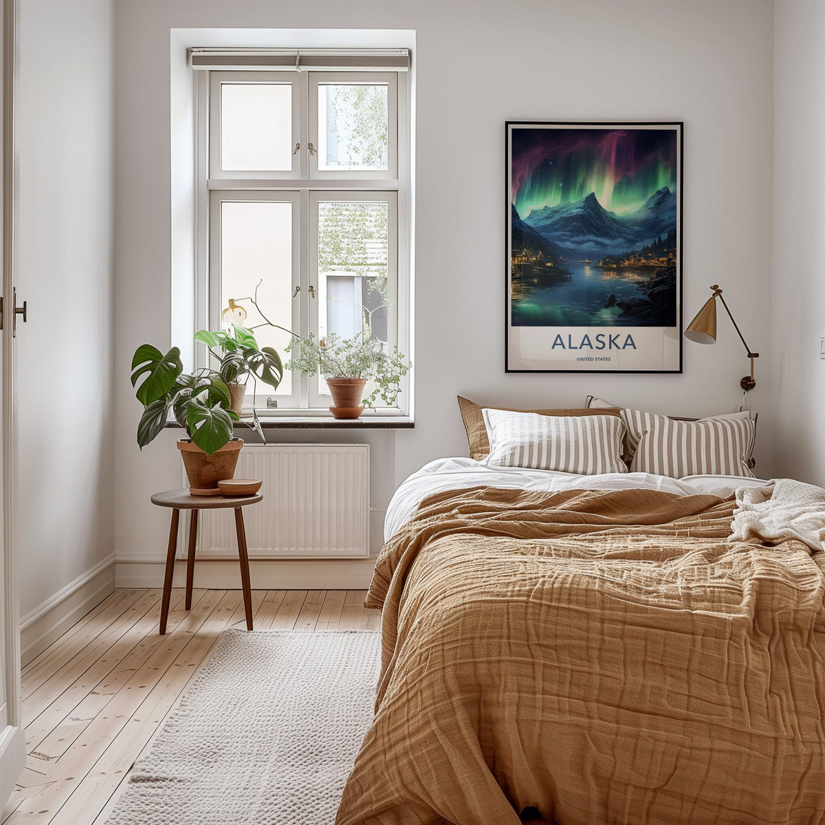 Alaska Poster - Northern Lights Art & Scenic Travel Wall Decor