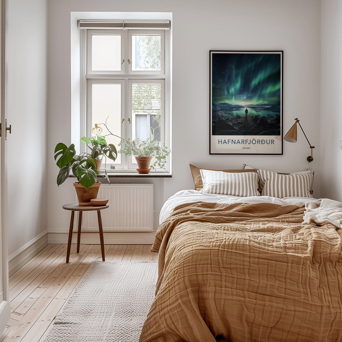 Iceland Wall Art - Hafnarfjörður Poster Featuring Northern Lights
