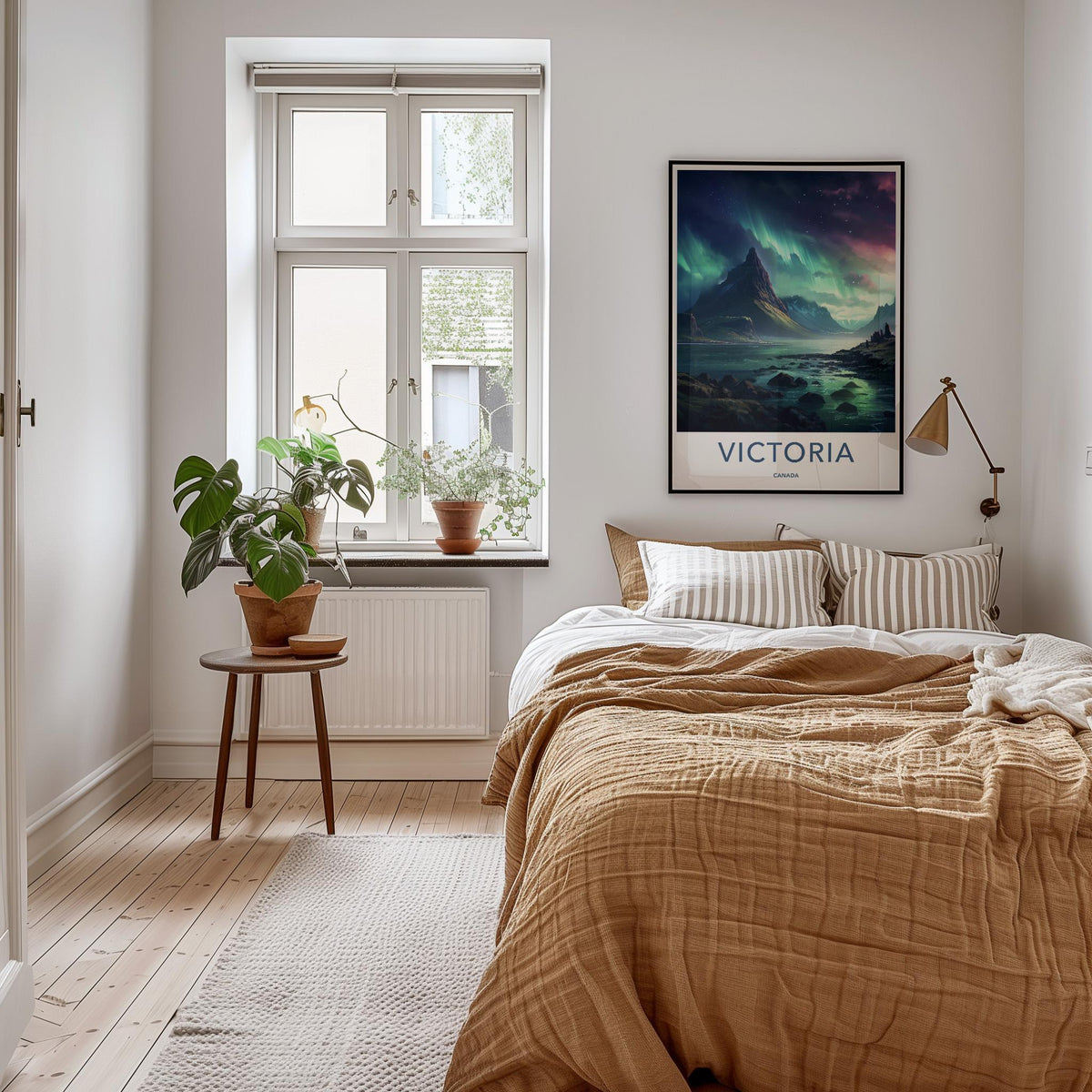 Victoria Canada Poster - Aurora Borealis Print With Mountain