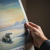 Svalbard Poster - Arctic Landscape Print With Polar Bear Illustration