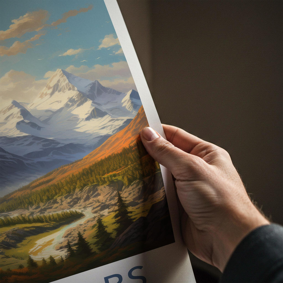 Swiss Alps Poster - Scenic Mountain Wall Art With Alpine Village