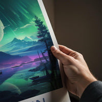 Lofoten Poster - Norway Wall Art Featuring Northern Lights Print