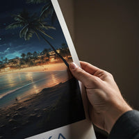 Sri Lanka Poster - Tropical Beach Wall Art With Palm Trees & Ocean