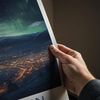 Lofoten Poster - Norway Wall Art Featuring Northern Lights & Winter