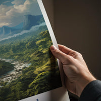 Sabah Rainforest Poster - Tropical Rainforest Print With Mountain
