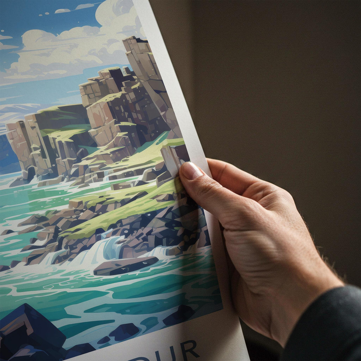 Hafnarfjörður Poster - Iceland Wall Art With Serene Mountain