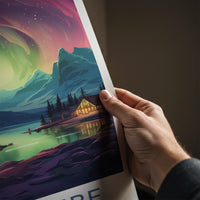 Ellesmere Canada Poster - Arctic Landscape Print With Northern Lights