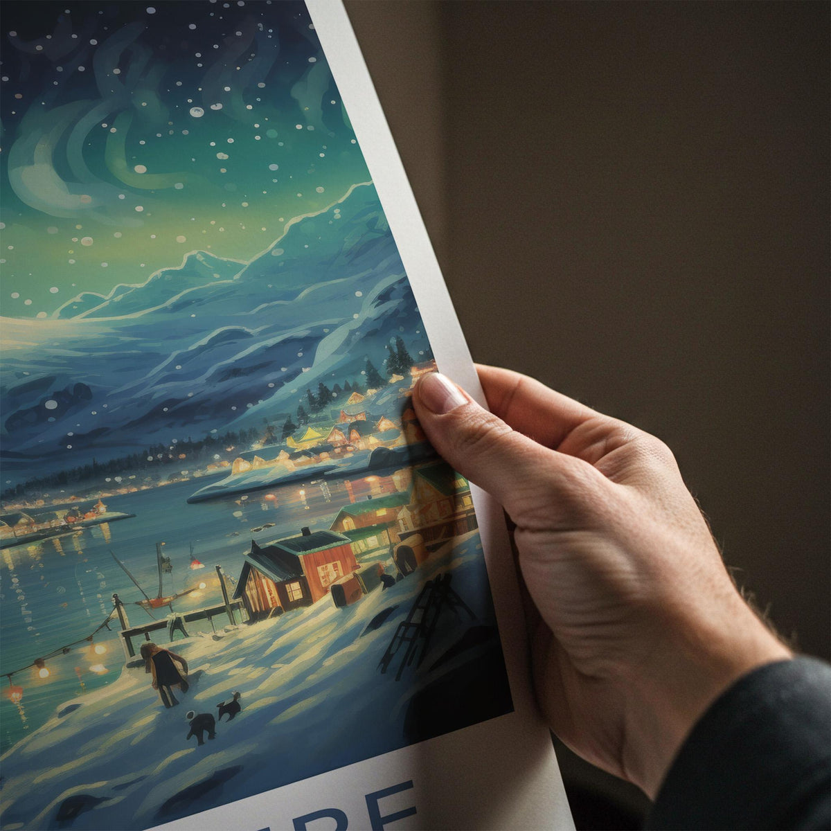 Ellesmere Canada Poster - Arctic Landscape Print With Aurora Borealis