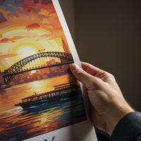Sydney Sunset Poster - Vibrant Australia Wall Art Featuring Harbor