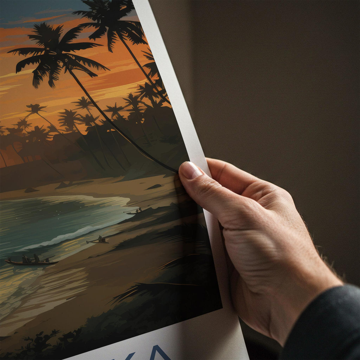 Sri Lanka Poster - Tropical Wall Decor With Sunset Beach Scene Print