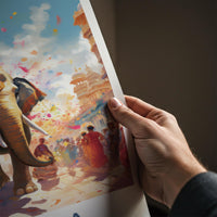 Kerala Wall Art - Vibrant Elephant Parade Poster