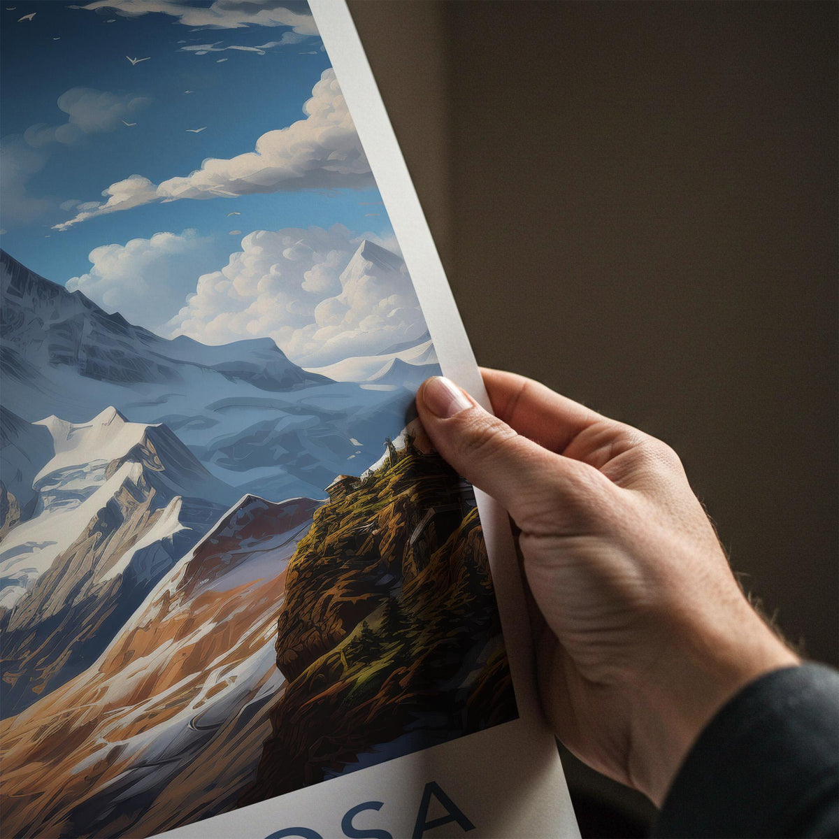 Monte Rosa Poster - Majestic Alpine Mountain Wall Decor With Scenic