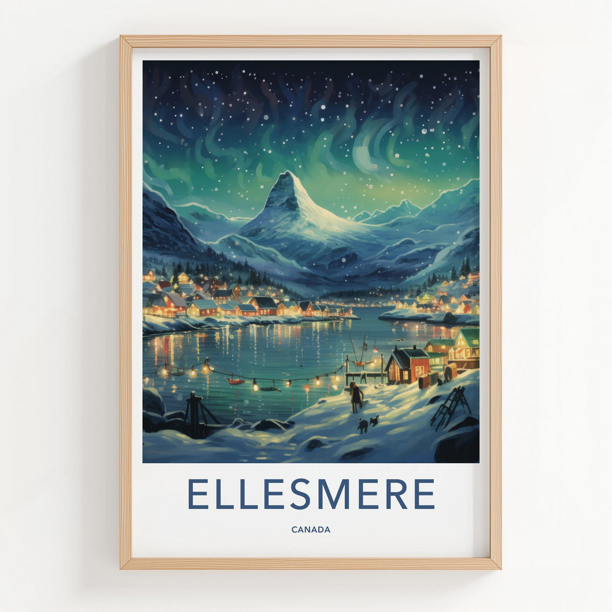 Ellesmere Canada Poster - Arctic Landscape Print With Aurora Borealis