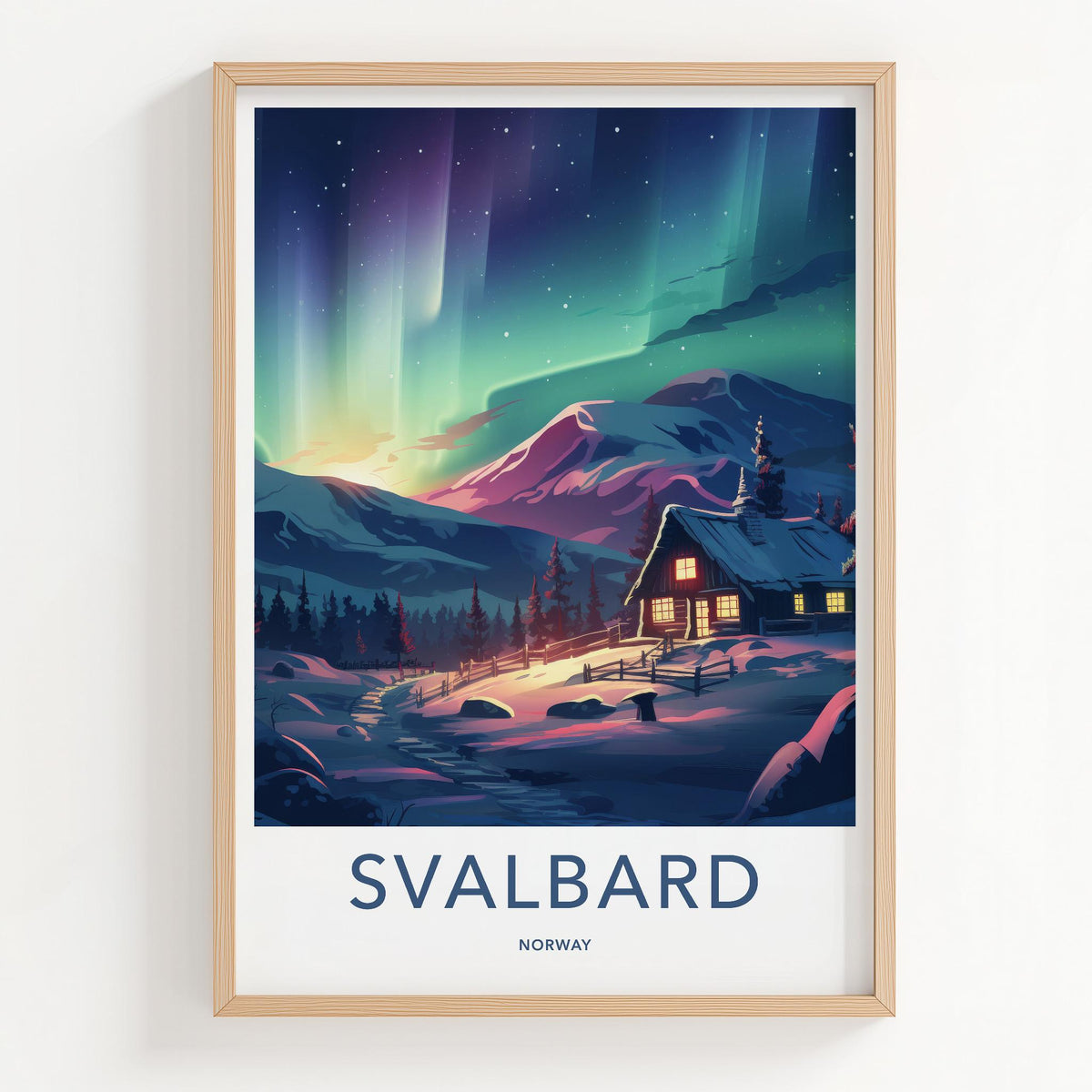 Svalbard Poster - Nordic Winter Wonderland Arctic Wall Decor Print