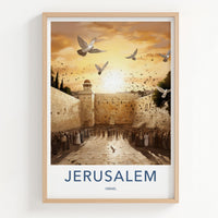 Jerusalem Wall Art - Historic Jerusalem Art with Western Wall Print