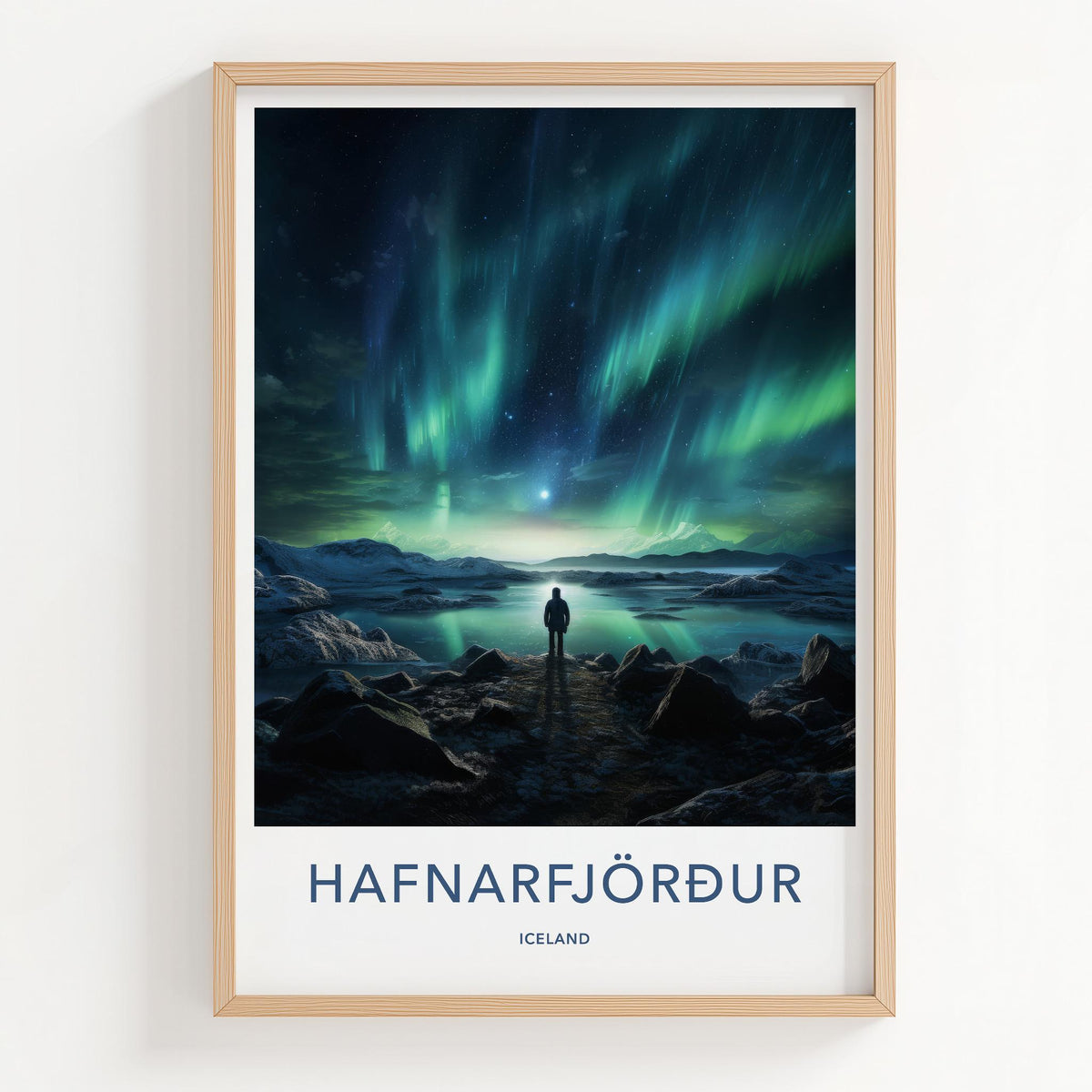 Iceland Wall Art - Hafnarfjörður Poster Featuring Northern Lights