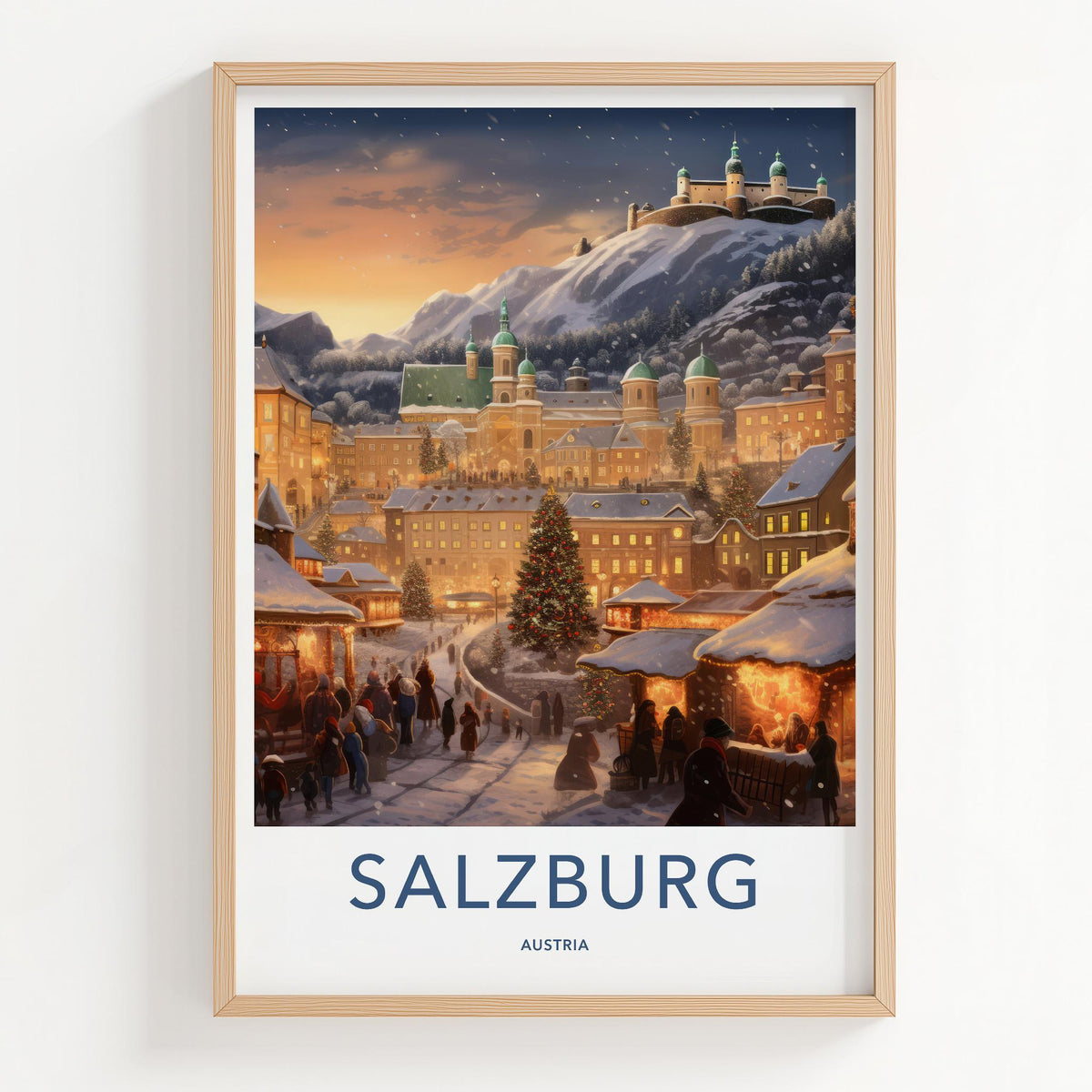 Salzburg Austria Poster - Scenic Winter Landscape Print