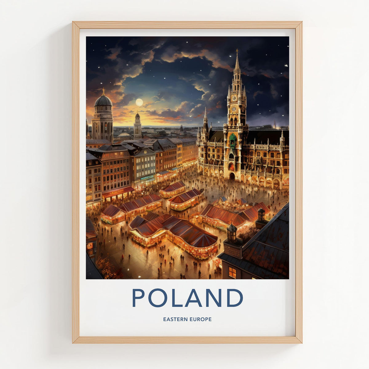Lodz Poster - Poland Wall Art Featuring Vibrant Market Squares