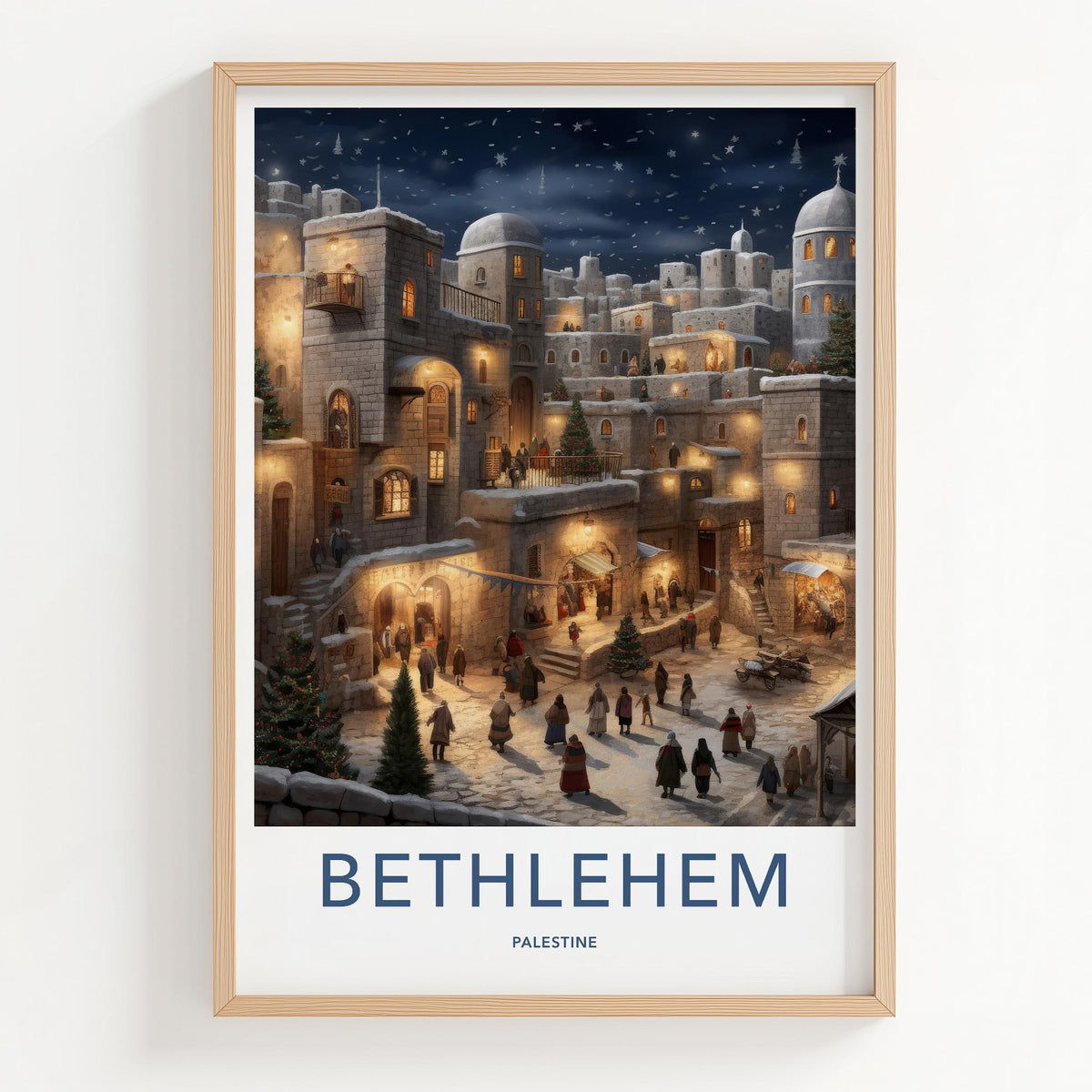 Bethlehem Wall Art - Historic City Poster with Ancient Architecture