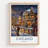 Chicago Wall Art - Winter Scene Art With Victorian Architecture