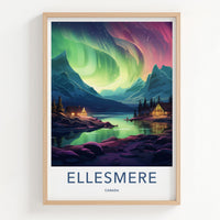 Ellesmere Canada Poster - Arctic Landscape Print With Northern Lights