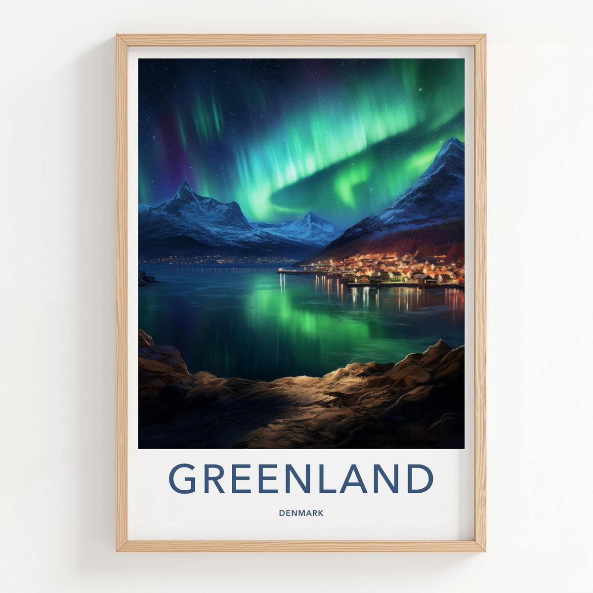 Greenland Poster - Scenic Wall Art Featuring Northern Lights & Snow